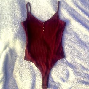 medium, maroon body suit, rue21